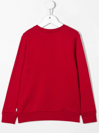 Shop Bosswear Logo-print Long-sleeve Sweatshirt In Rot