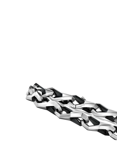 David Yurman Faceted Link Sterling Silver Bracelet In Silber