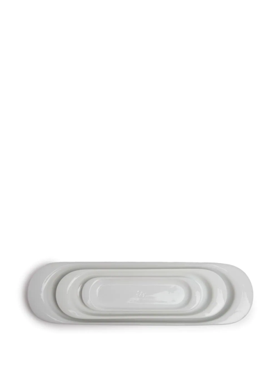 Shop Kay Bojesen Wing Porcelain Tray (set Of 3) In White