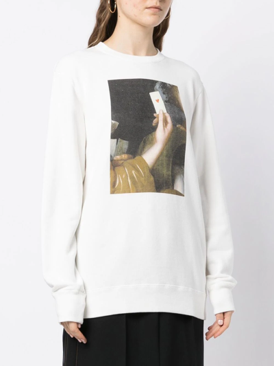 Shop Undercover Graphic-print Cotton Sweatshirt In White