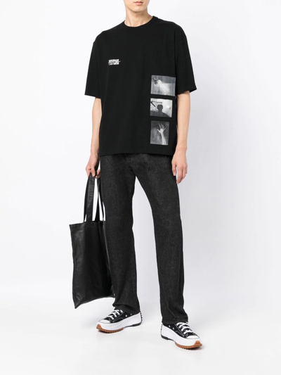 Undercover X Psycho Graphic-patch T-shirt In Black