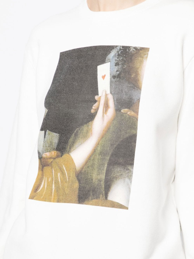 Shop Undercover Graphic-print Cotton Sweatshirt In White