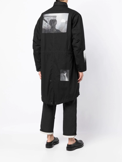 Shop Undercover X Psycho Graphic-patch Coat In Black
