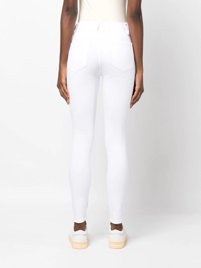 Shop Good American High-waisted Skinny Jeans In Weiss