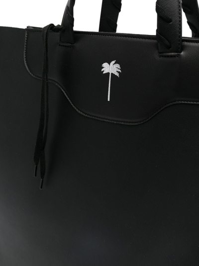 Shop Palm Angels Logo-embossed Tote Bag In Schwarz