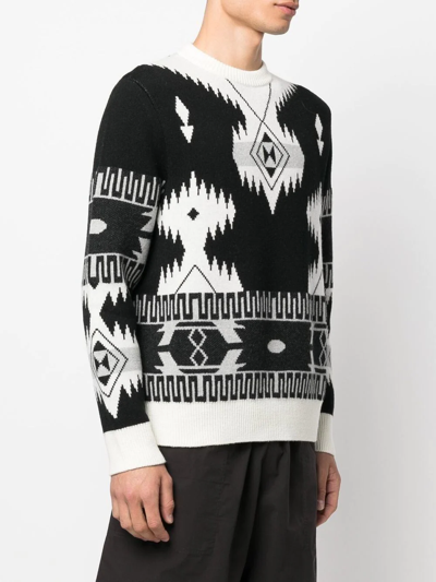 Shop Alanui Icon Crew Neck Jumper In Schwarz