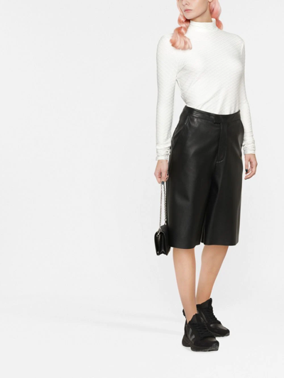 Karl Lagerfeld Textured Long-sleeve Top In White