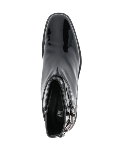 Shop Totême The Jodhpur Patent Leather Boots In Black