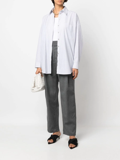 Totême Fine Curved Ribbed Tank Top In White