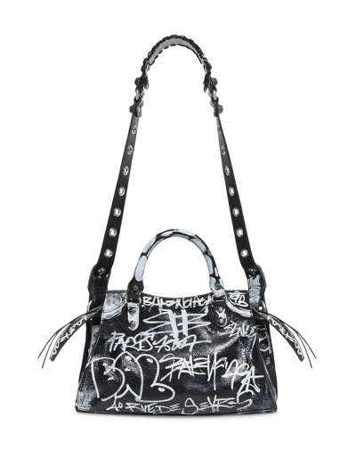 Shop Balenciaga Neo Cagole City Xs Handbag In Black