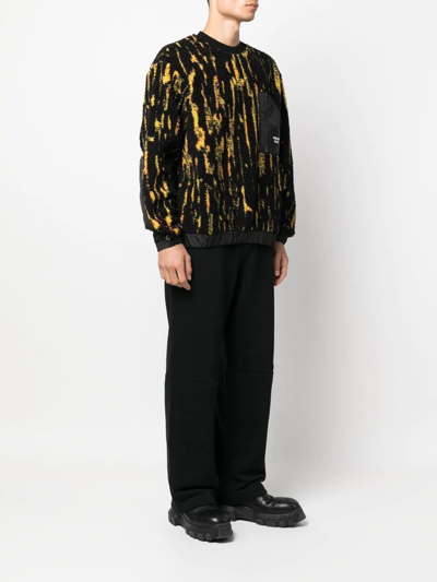 Ambush Multicolor Teddy Jacquard Sweatshirt In Schwarz