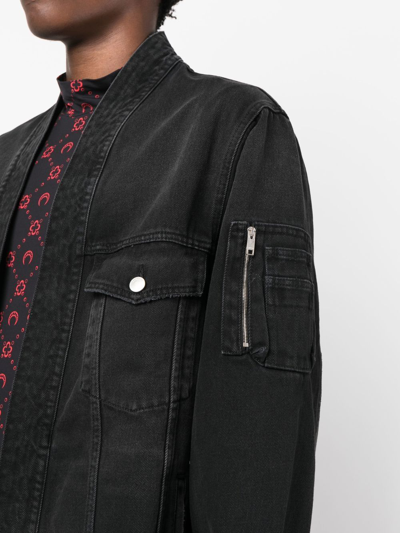 Shop Ambush Long-sleeve Denim Jacket In Schwarz