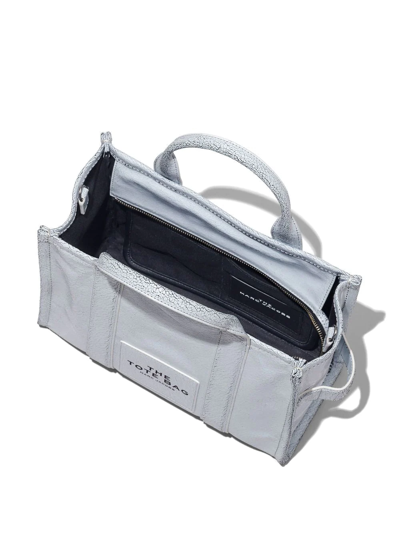 Marc Jacobs The Medium Small Bag In Crackle Leather In Grey