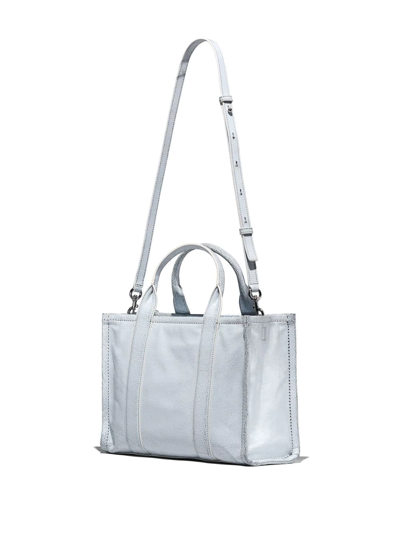Marc Jacobs The Medium Small Bag In Crackle Leather In Grey