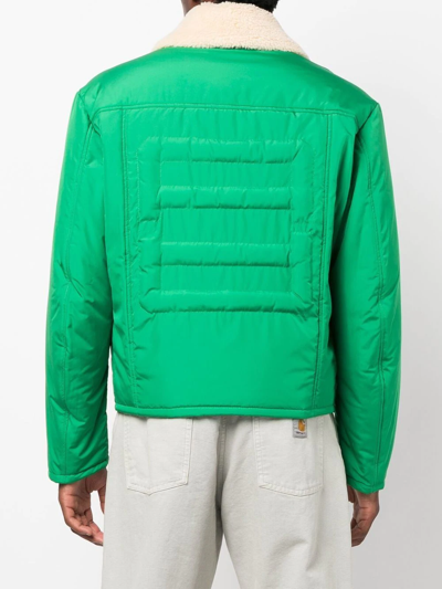 Ambush Logo-embossed Padded Shell Jacket In Grün