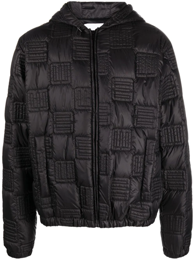 Ambush Monogram Quilted Nylon Jacket In Schwarz