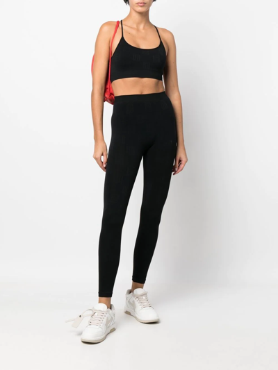 Shop Ambush Monogram High-waist Leggings In Black