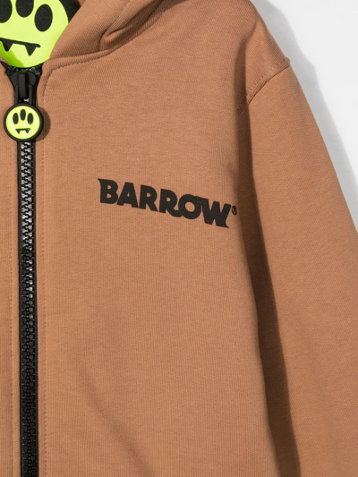 Shop Barrow Logo-print Hoodie In Nude
