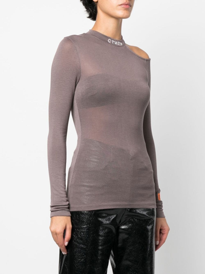 Shop Heron Preston Cut-out Top In Grau