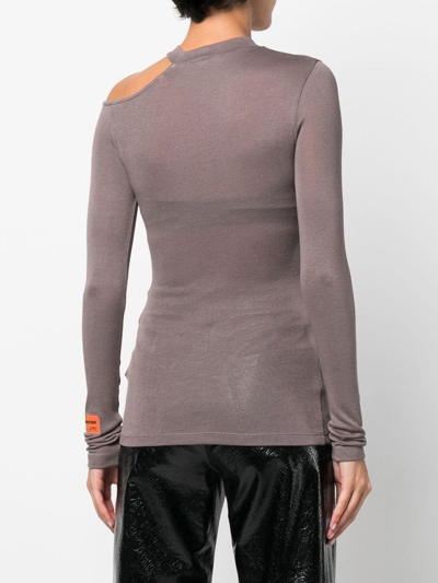 Shop Heron Preston Cut-out Top In Grau