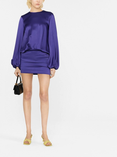 Shop Blumarine Blouse Short Dress In Violett
