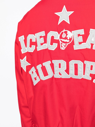 Shop Icecream Team Eu Skate Cone Bomber Jacket In Rot