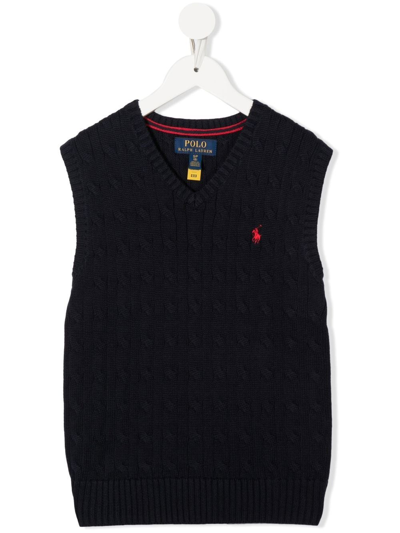 Shop Ralph Lauren V-neck Sweater Vest In Blau
