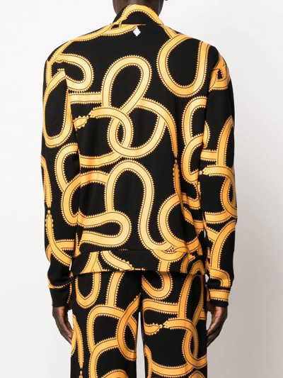 Shop Marcelo Burlon County Of Milan Snake-print Zip-up Jacket In Schwarz