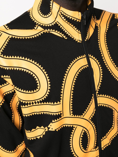 Shop Marcelo Burlon County Of Milan Snake-print Zip-up Jacket In Schwarz