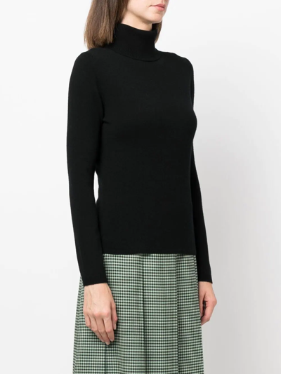 Shop Allude Roll-neck Cashmere Jumper In Schwarz