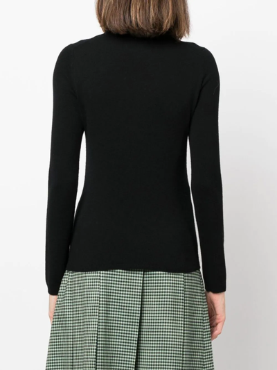 Shop Allude Roll-neck Cashmere Jumper In Schwarz