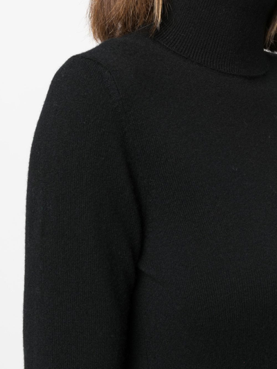 Shop Allude Roll-neck Cashmere Jumper In Schwarz