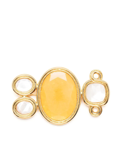 Shop Erdem Pearl-detail Gold-tone Brooch