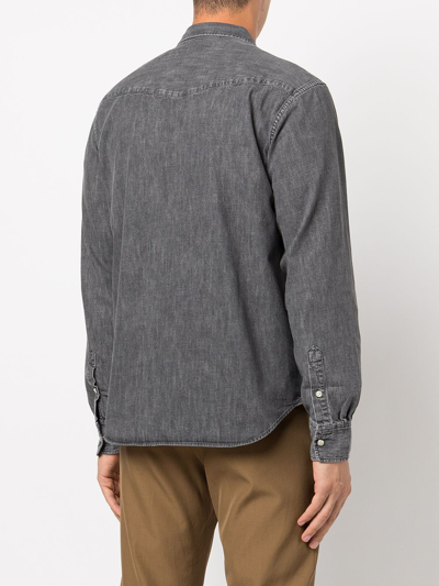 Shop Officine Generale Felix Cotton-twill Shirt In Grey
