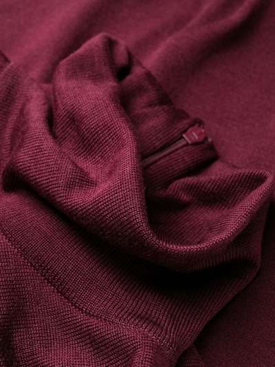 Shop Philosophy Di Lorenzo Serafini Draped-sleeve Knitted Dress In Rot