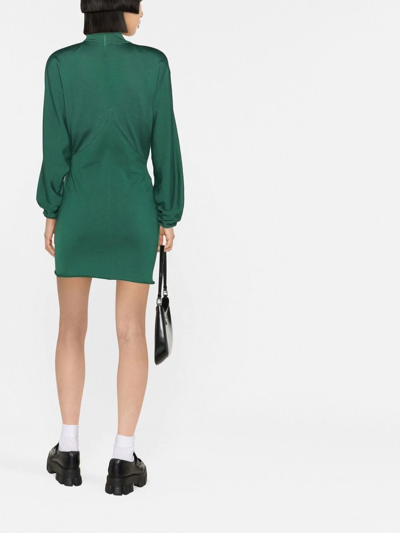 Philosophy Di Lorenzo Serafini Draped-sleeve Knitted Dress In Grün