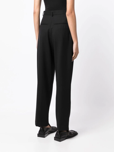 Shop Paul Smith Wool Tapered Trousers In Black