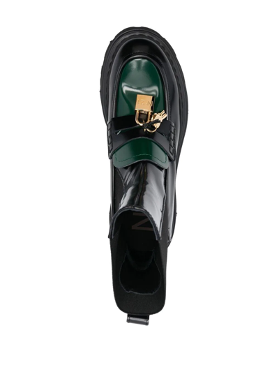 Shop N°21 Padlock-detail Ankle Boots In Schwarz