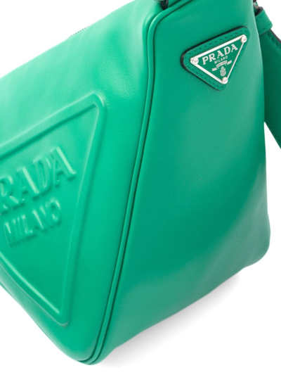 Shop Prada Logo-plaque Shoulder Bag In Grün
