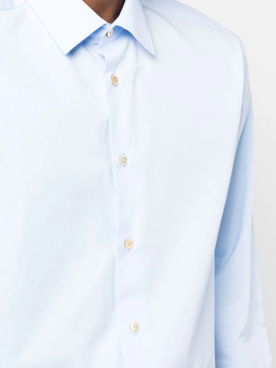 Shop Paul Smith Long Sleeve Cotton Shirt In Blau