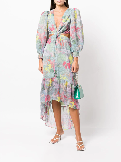 Shop Alice And Olivia X Lola Schnable Katia Maxi-dress In Grün