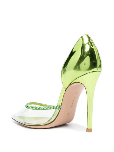 Shop Gianvito Rossi 105 Crystal-embellished Pumps In Green