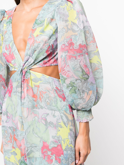 Alice And Olivia Katia Twist Maxi Dress In Grün