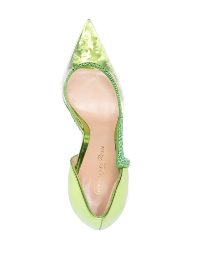 Shop Gianvito Rossi 105 Crystal-embellished Pumps In Green