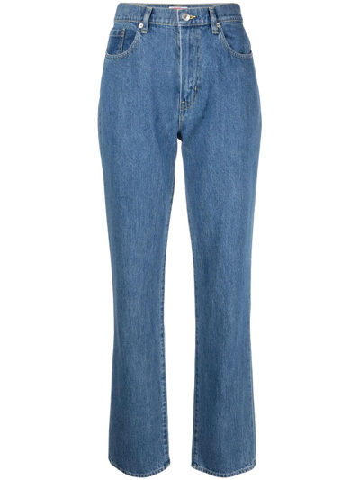 Shop Kenzo High-waist Straight Leg Jeans In Blau