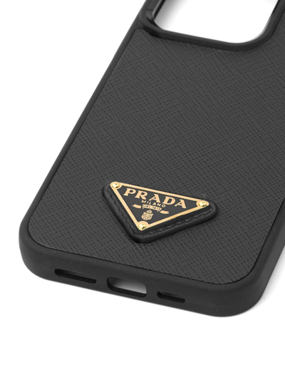 Shop Prada Triangle-logo Iphone 13 Pro Cover In Black