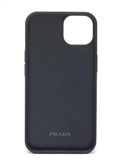 Shop Prada Logo Iphone 13 Case In Schwarz