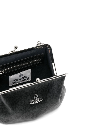 Vivienne Westwood Orb-plaque Recycled Leather Clutch In Schwarz