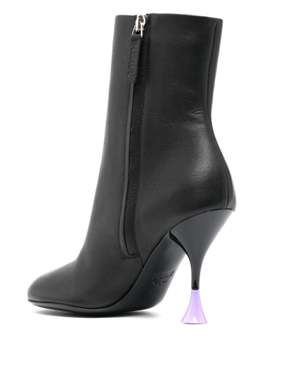 Shop 3juin 95mm Leather Ankle Boots In Schwarz