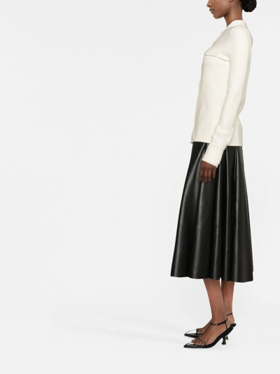 Jil Sander Ivory Stretch Wool Blend Shirt In Nude